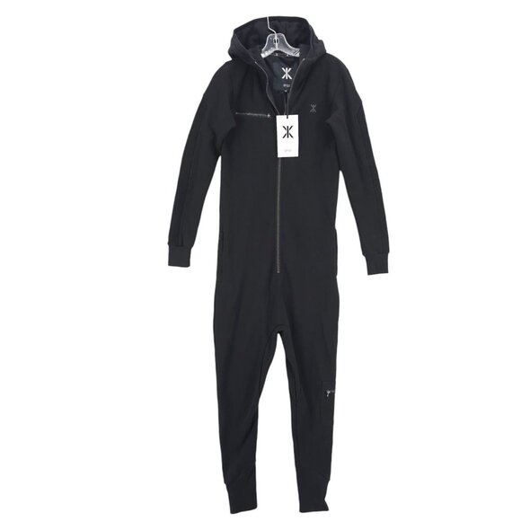NWT ONEPIECE Slow Jumpsuit Black Hooded Cotton Blend Long Sleeve Unisex Size XS - Picture 1 of 9